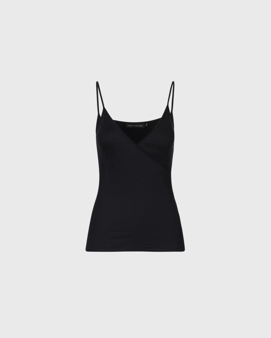 Anne Fontaine Black Camisole Top for Women - Elegant Sleeveless Blouse