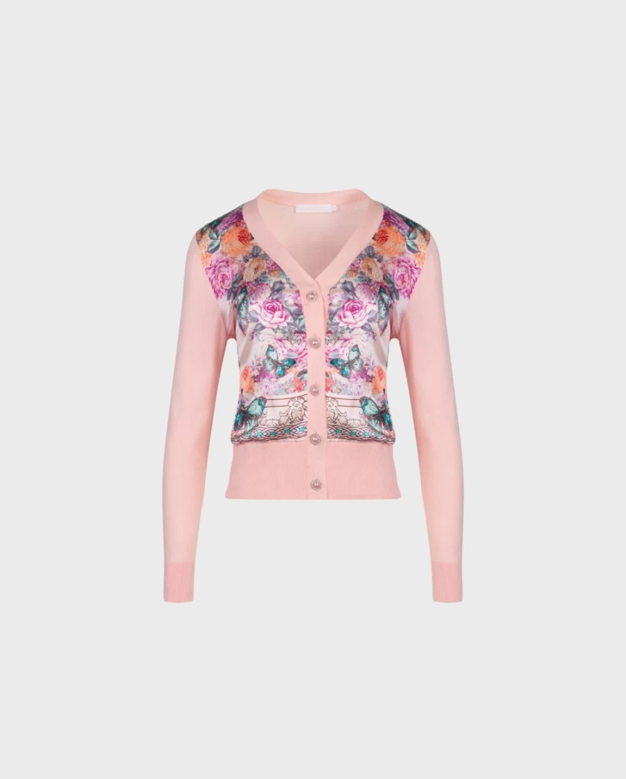 Anne Fontaine Pink Zilia Cardigan - Women's Elegant Knitwear
