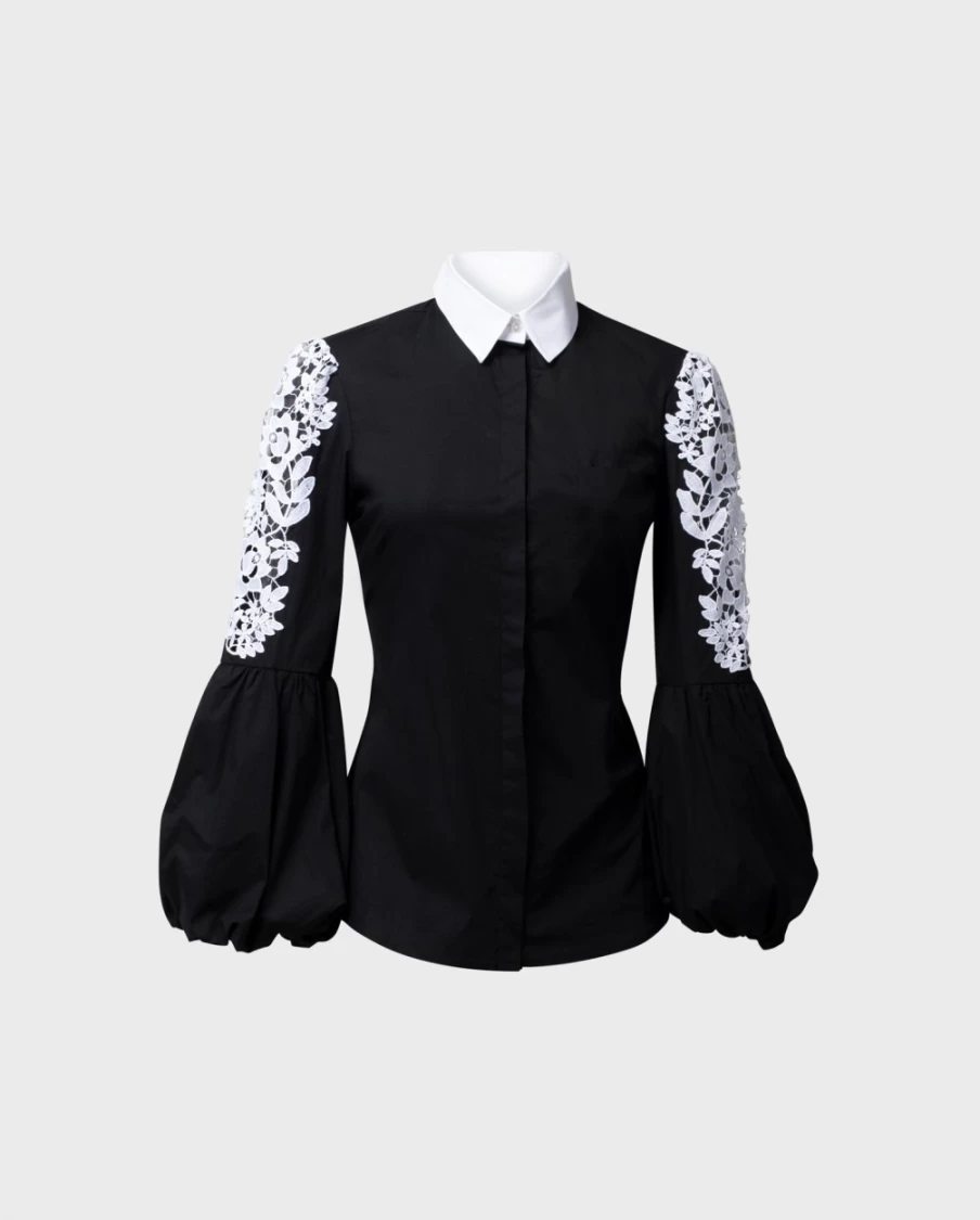 Anne Fontaine Laora Black & White Shirt - Elegant Women's Top