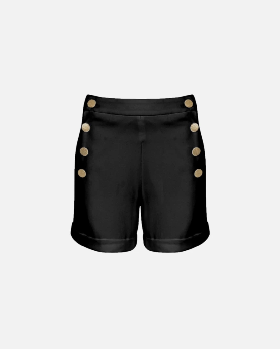 Anne Fontaine Black Rosario Short Women's Elegant High-Waist Linen Shorts