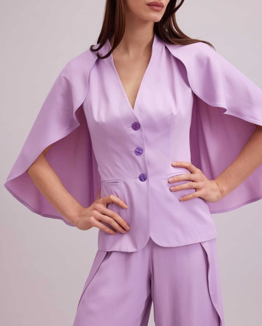 Anne Fontaine Kyliane Jacket in Parme - Women's Elegant Blazer Coat