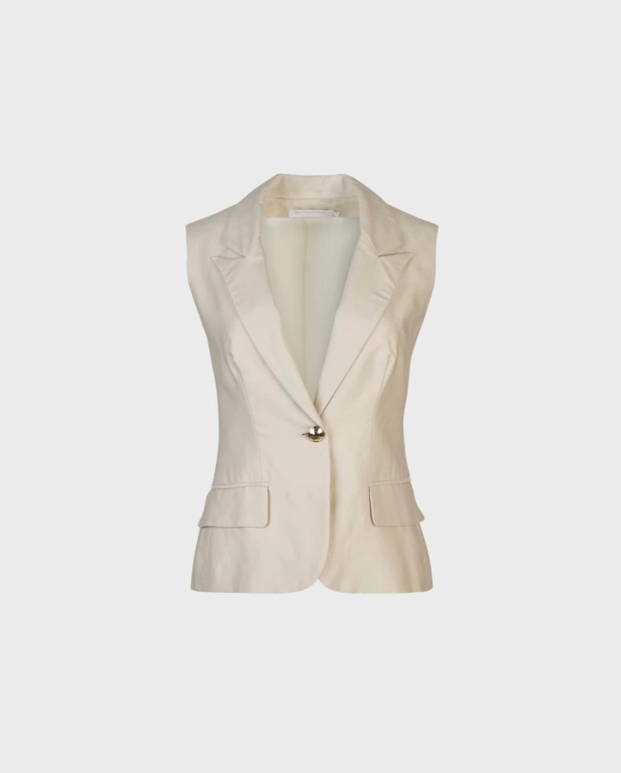 Anne Fontaine Brown Erle Vest Women's Fashion Outerwear