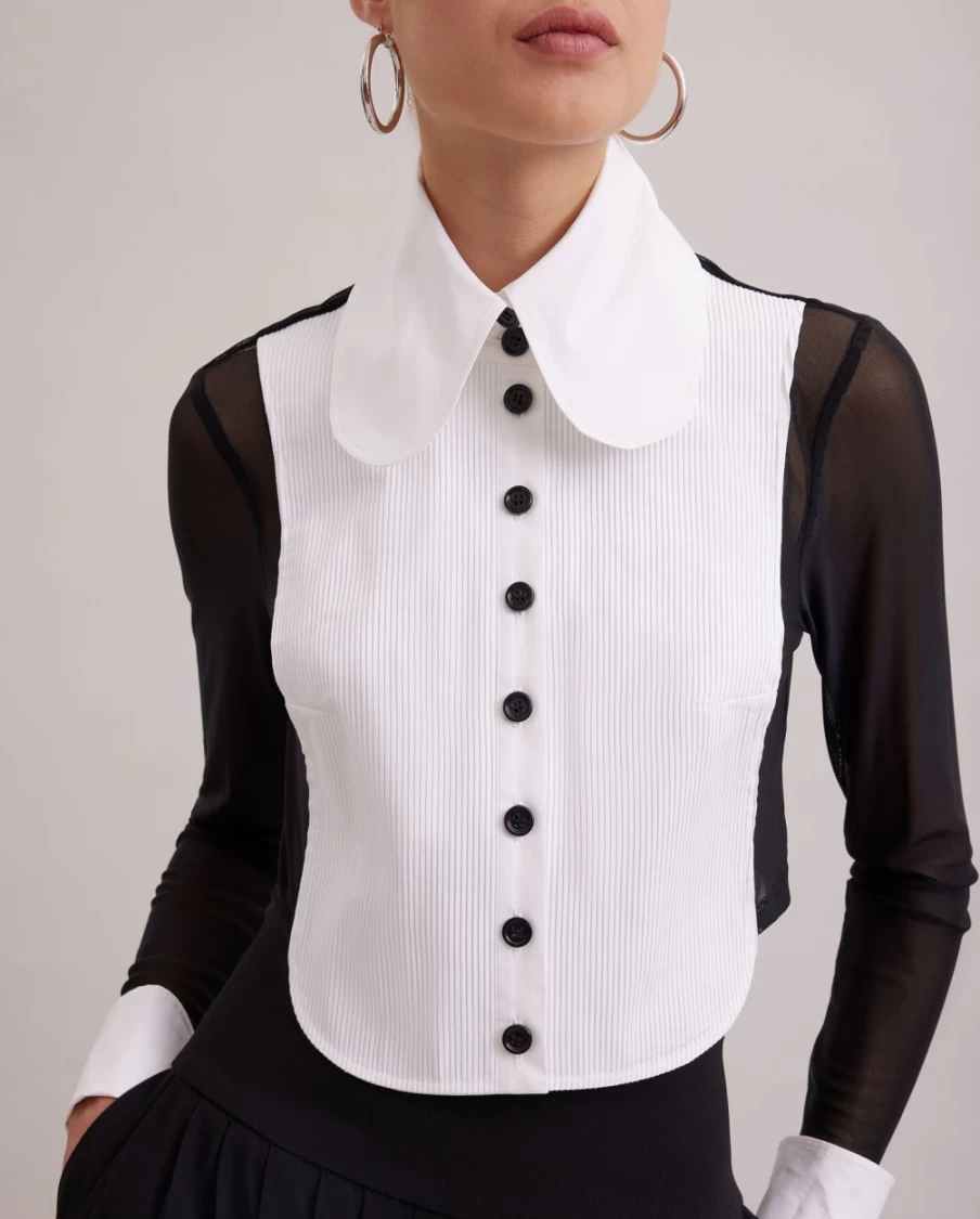 Anne Fontaine Black & White Pergame Shirt | Classic Contrast Design