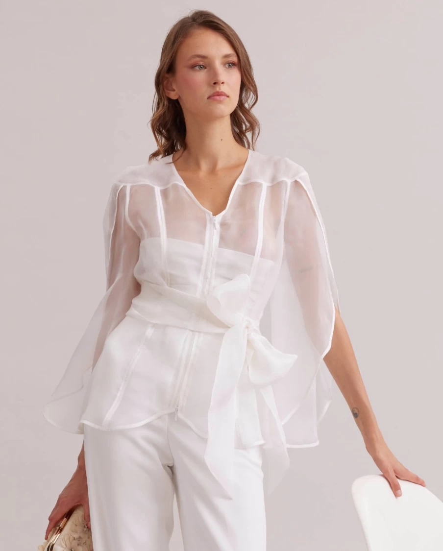 Anne Fontaine White Luxury Blouse for Women - Elegant Designer Top