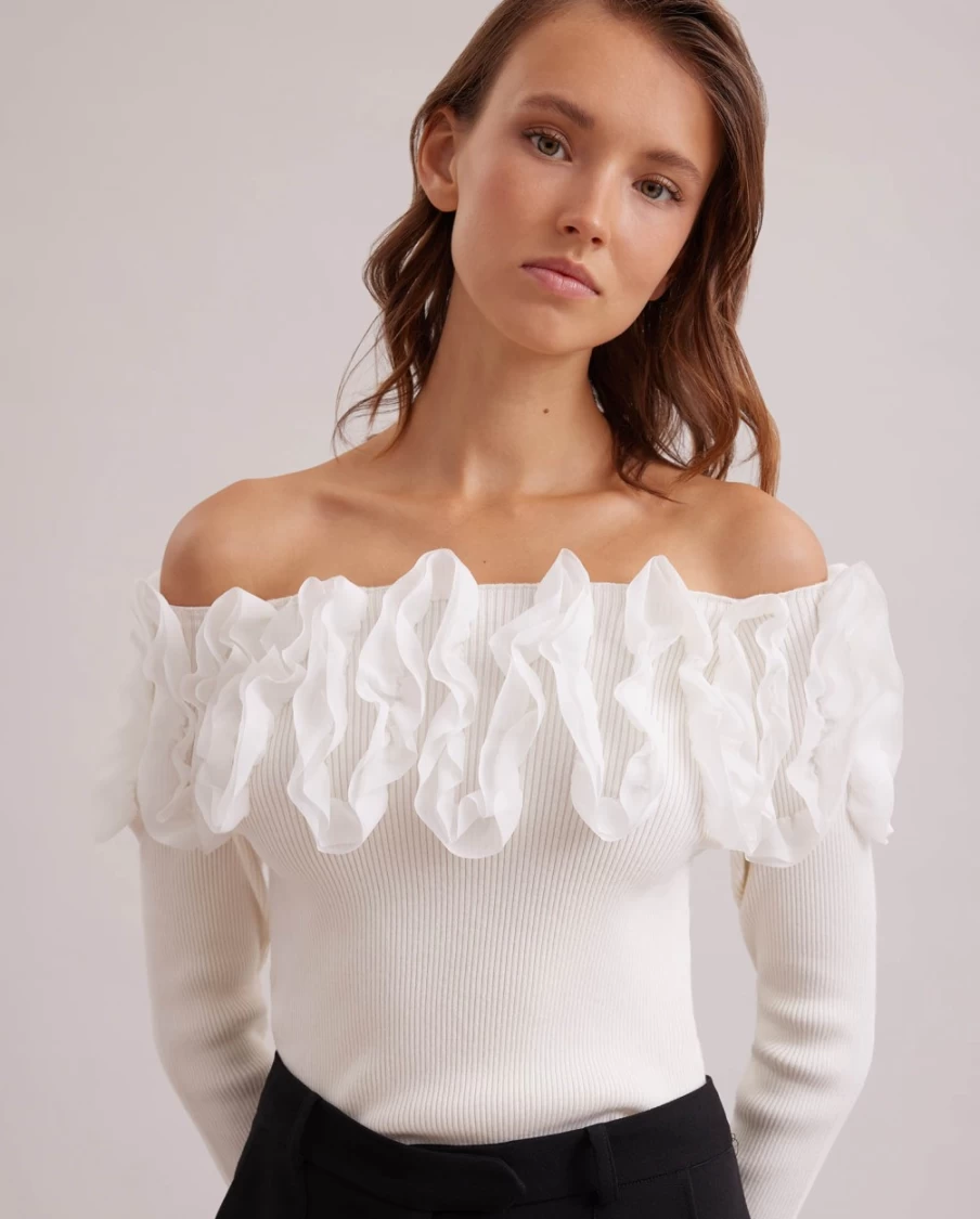 Anne Fontaine White Feda Top for Women - Elegant Blouse