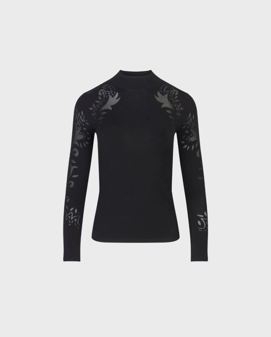 Anne Fontaine Black Rosine Top Women's Elegant Blouse