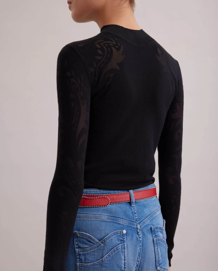 Anne Fontaine Black Rosine Top Women's Elegant Blouse
