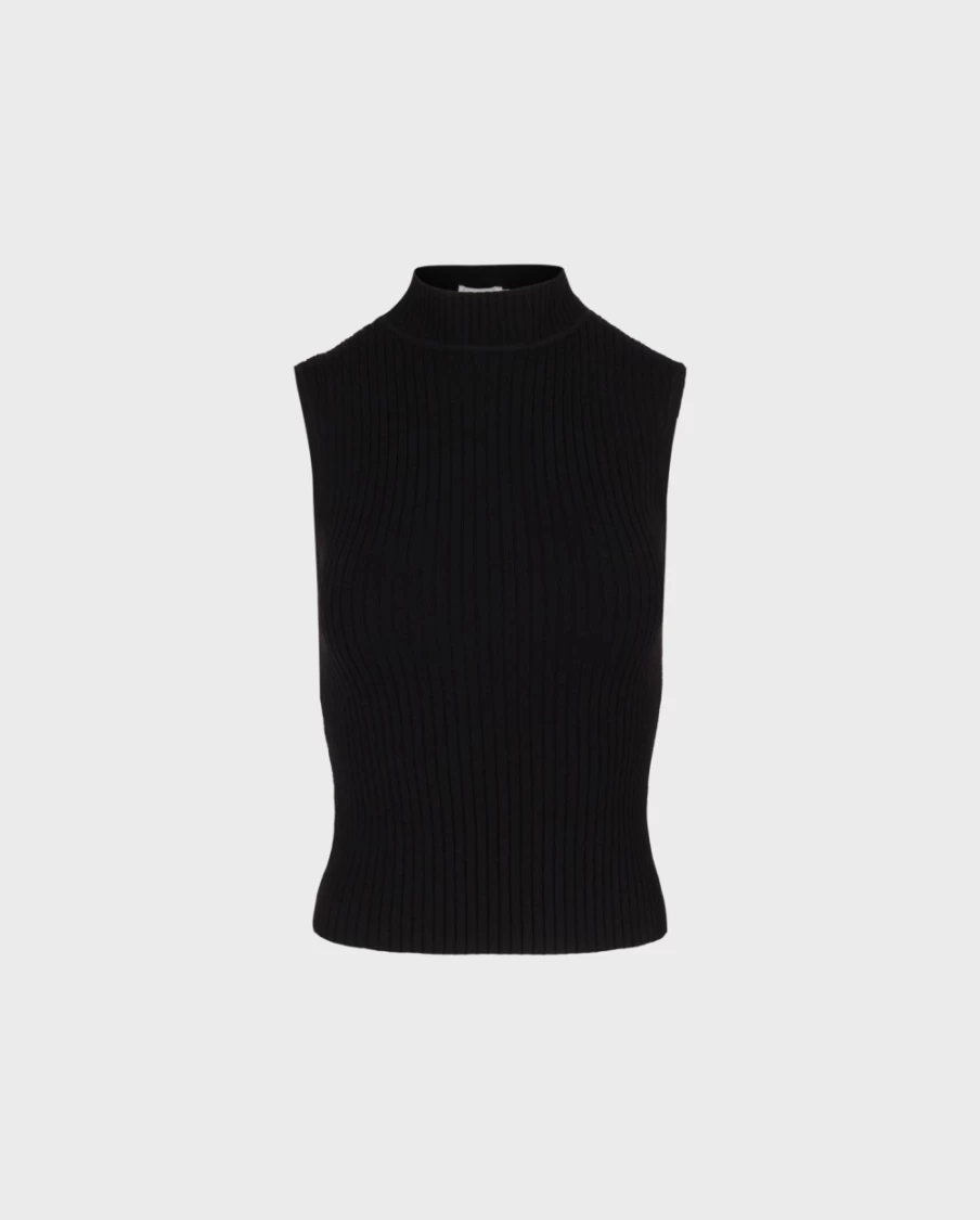Anne Fontaine Black Solo Top Women's Elegant Blouse