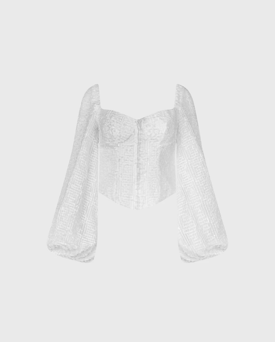 Anne Fontaine White Plume Blouse – Elegant Women's Top