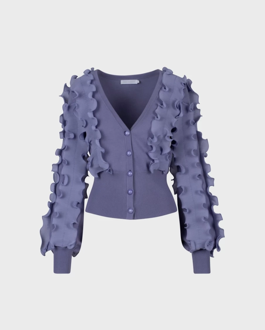 Anne Fontaine Purple Celine Cardigan for Women - Elegant Knit Sweater