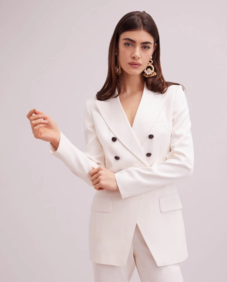 Anne Fontaine White Lonora Jacket - Elegant Women's Outerwear Coat