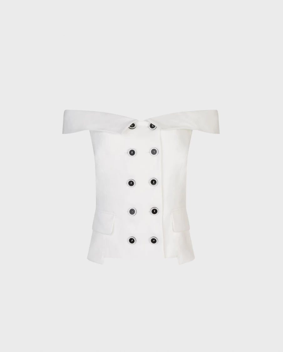 Anne Fontaine White Waistcoat for Women - Elegant Cleya Vest
