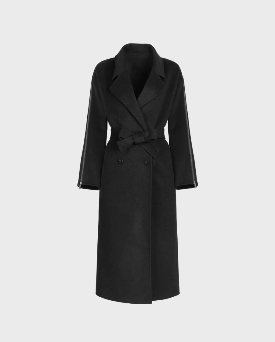 Anne Fontaine Black Gallery Coat - Elegant Women's Outerwear
