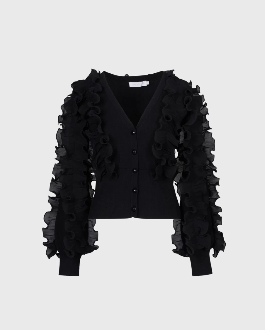 Anne Fontaine Black Celine Cardigan Women's Elegant Knit Sweater