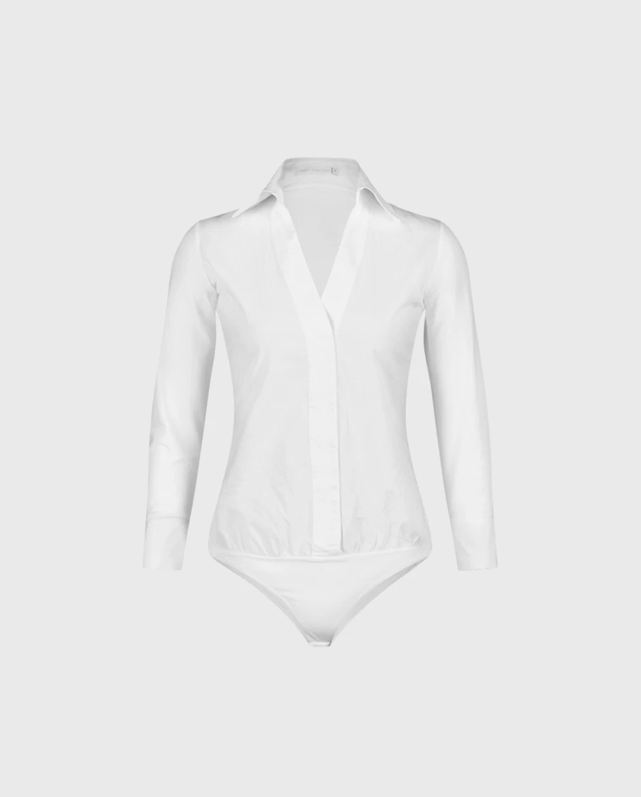 Anne Fontaine Verene White Bodysuit - Elegant Women's Tops
