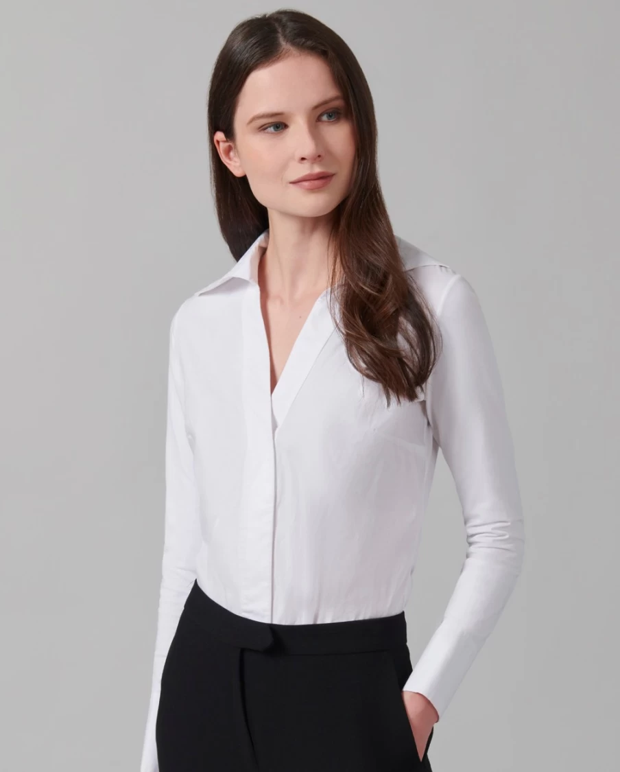 Anne Fontaine Verene White Bodysuit - Elegant Women's Tops