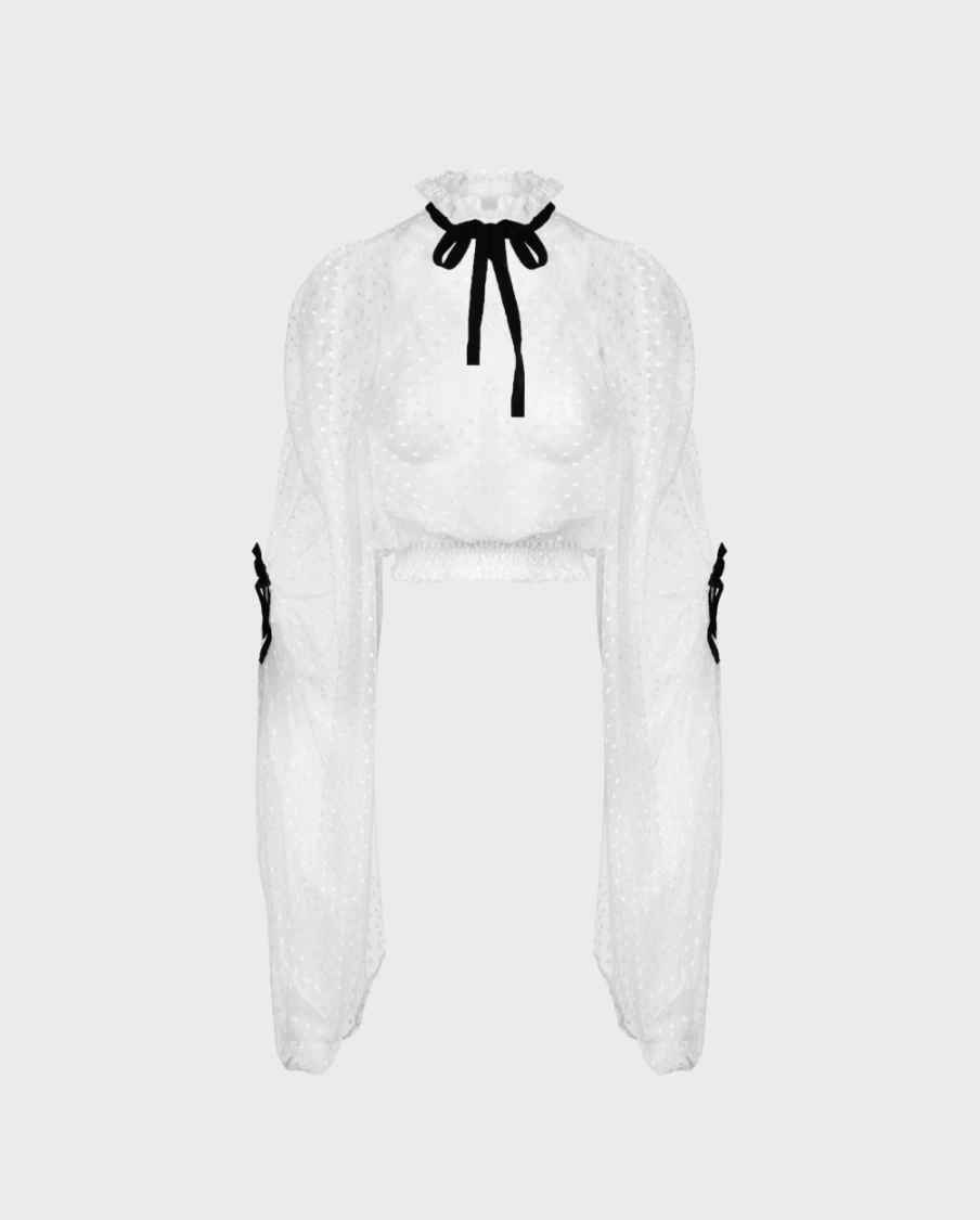 Anne Fontaine Fairlight Blouse - Elegant Black & White Women's Top