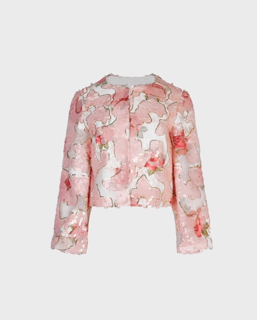Anne Fontaine Pink Watercolor Jacket - Women's Stylish Art-Inspired Outerwear