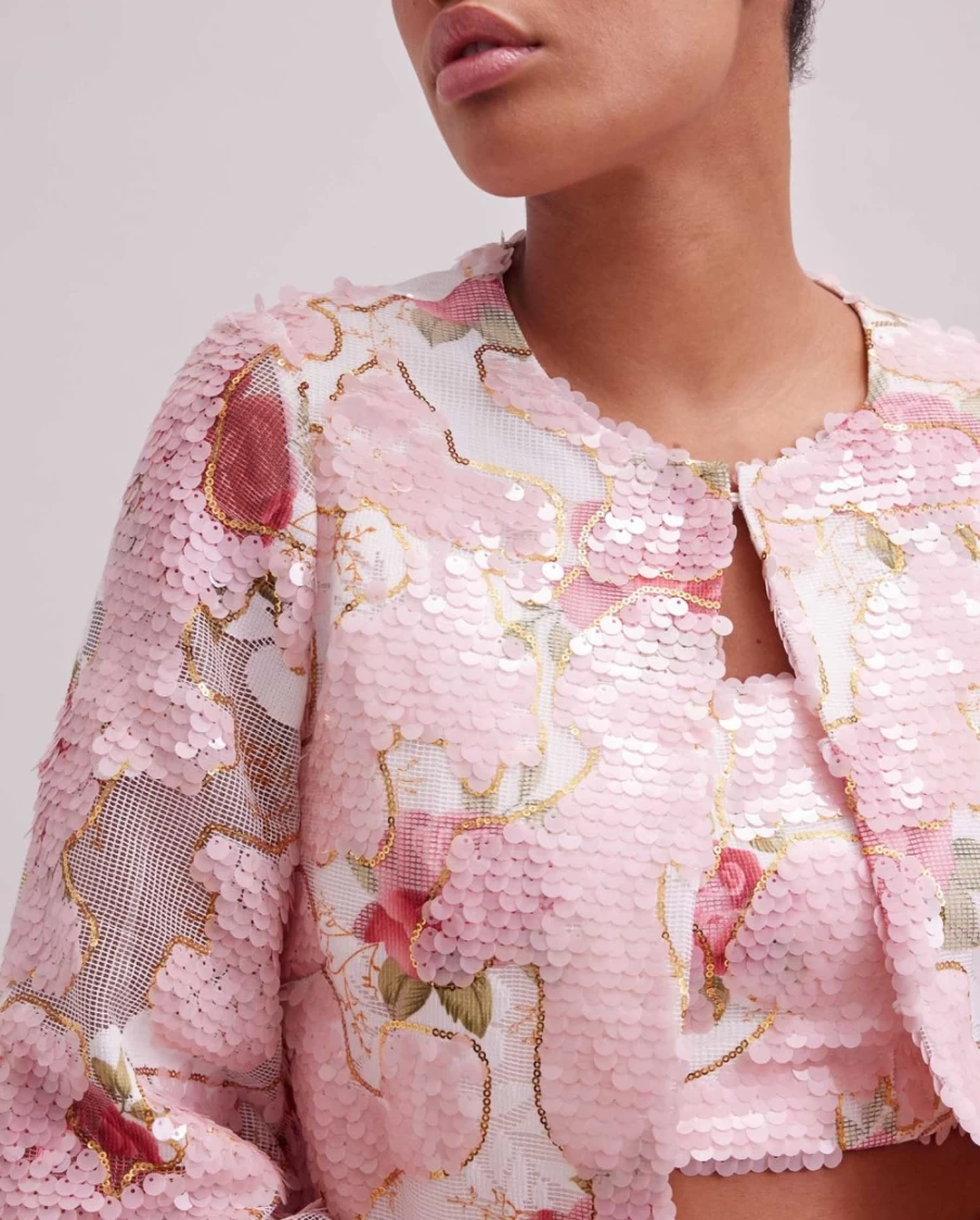 Anne Fontaine Pink Watercolor Jacket - Women's Stylish Art-Inspired Outerwear