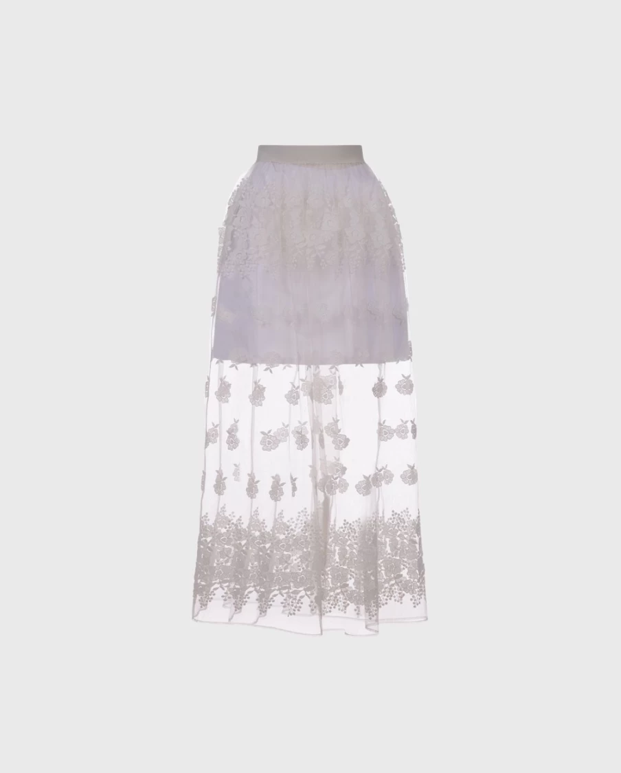 Anne Fontaine White Clady Skirt - Elegant Women's Fashion Skirt