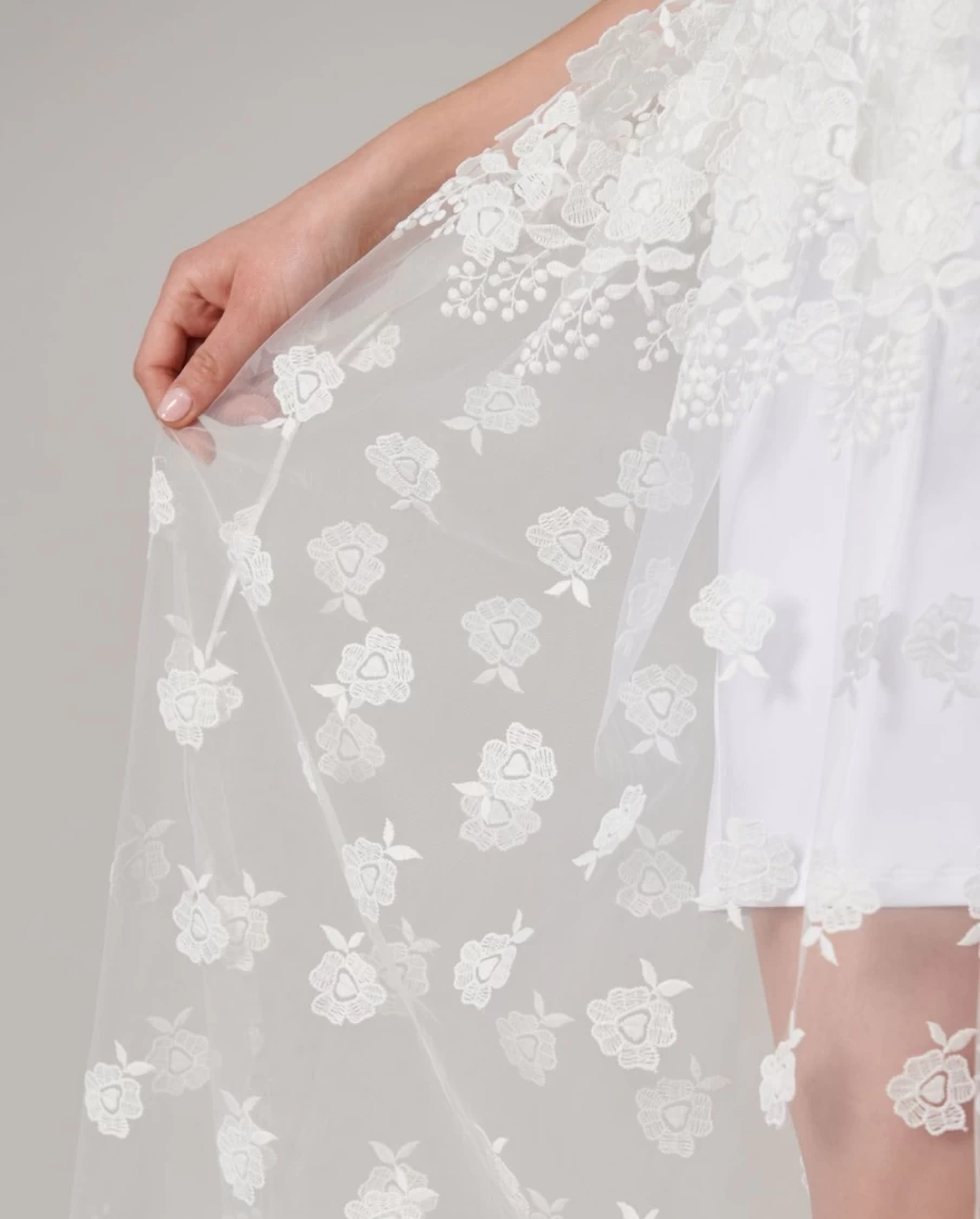 Anne Fontaine White Clady Skirt - Elegant Women's Fashion Skirt