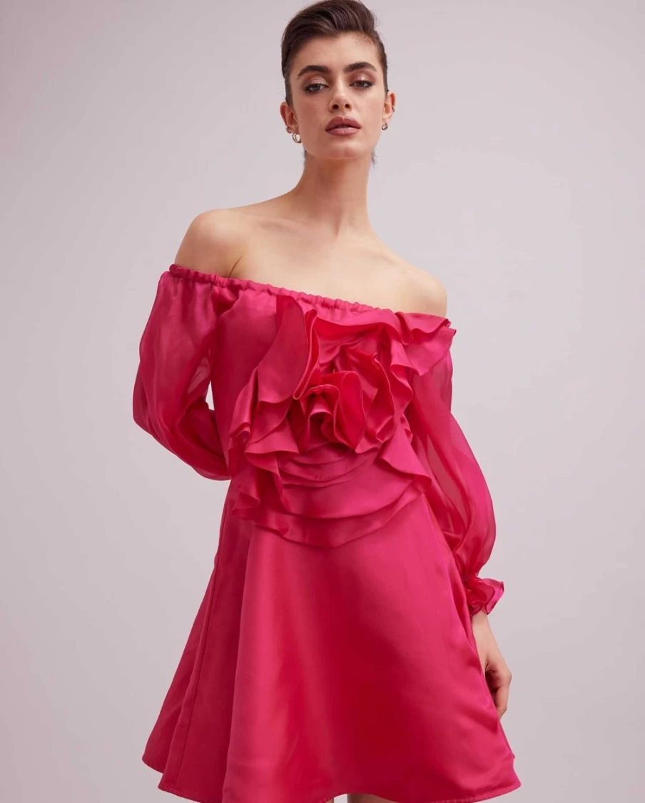 Anne Fontaine Floralie Fuchsia Dress - Elegant Floral Print Women's Dress