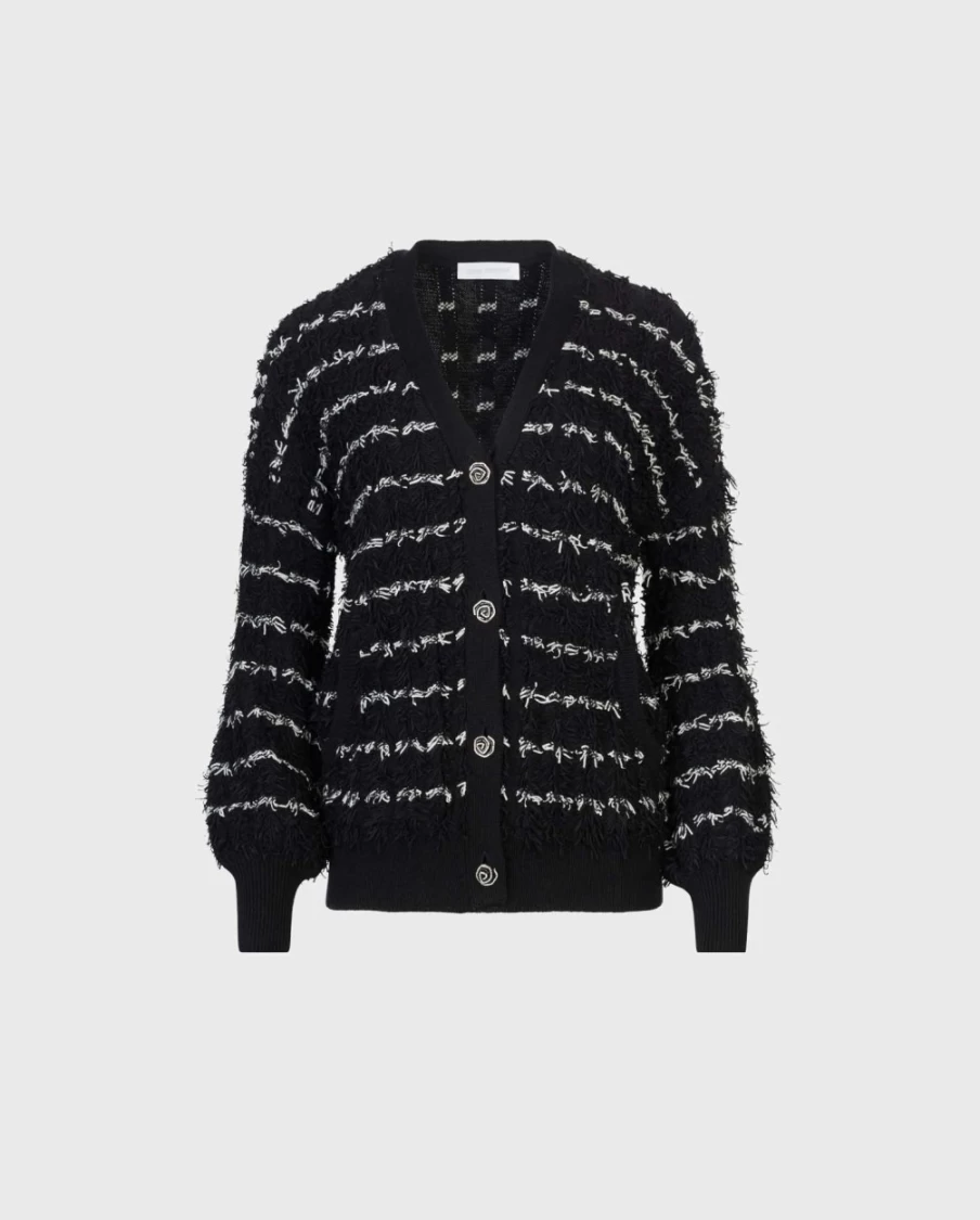 Anne Fontaine Black Parnasse Cardigan for Women - Elegant Knit Sweater