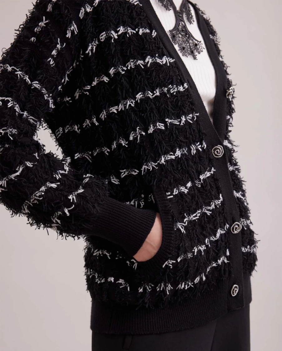 Anne Fontaine Black Parnasse Cardigan for Women - Elegant Knit Sweater