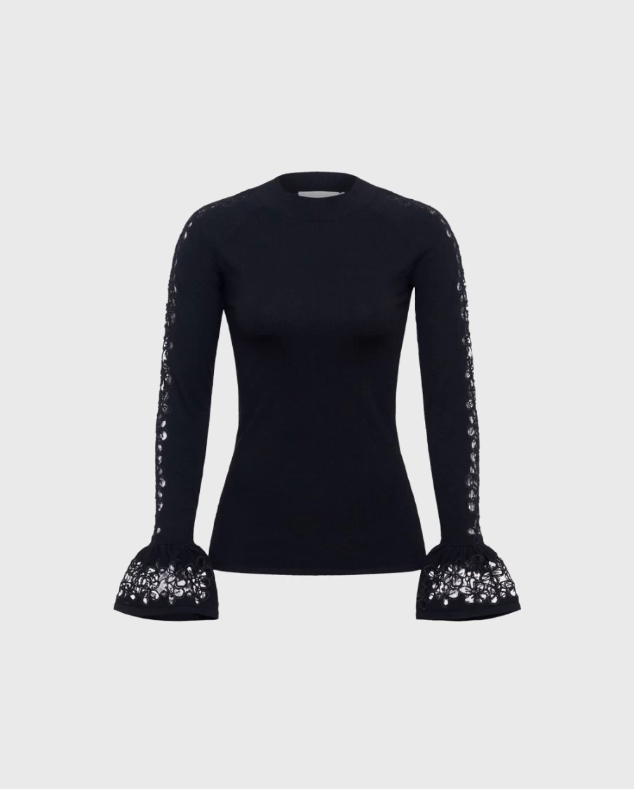 Anne Fontaine Sophie Black Sweater for Women - Elegant Knit Top