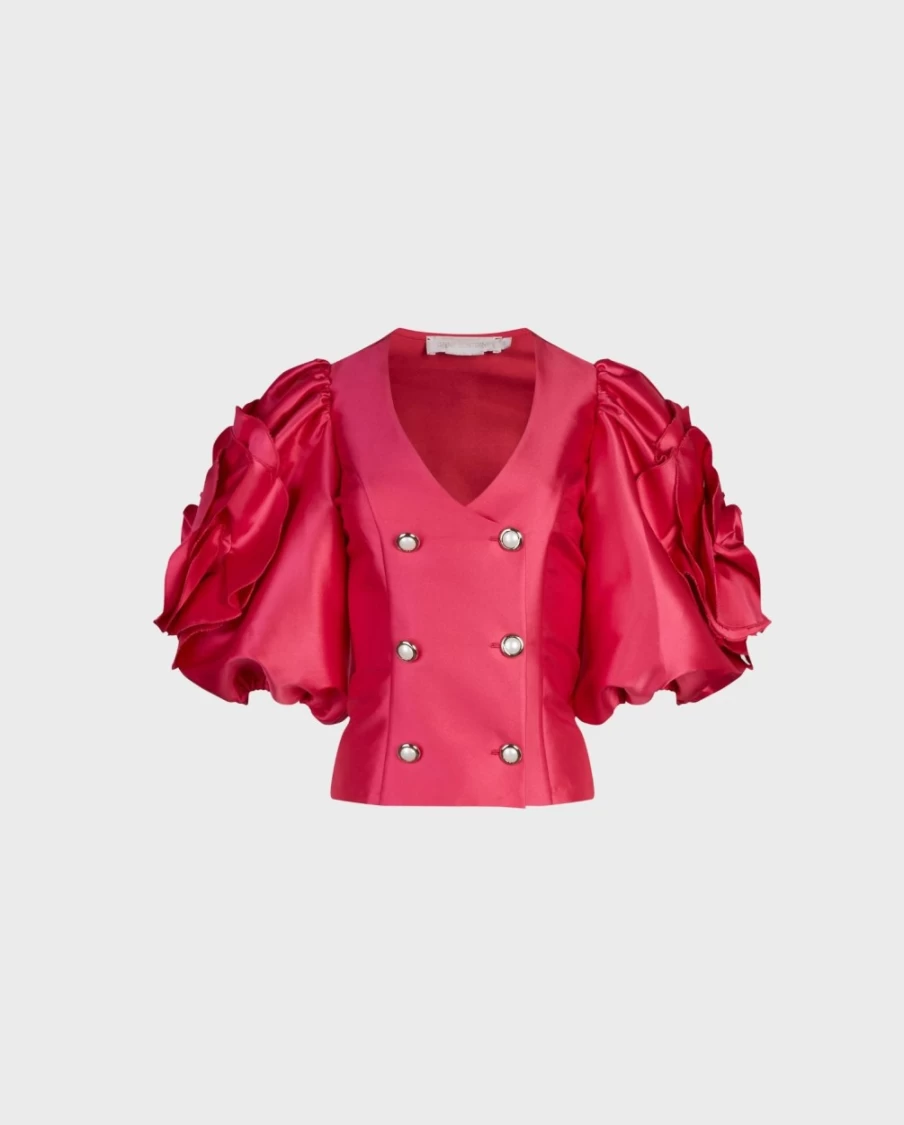 Anne Fontaine Fuchsia Fauvisme Jacket - Bold Color Art-Inspired Coat