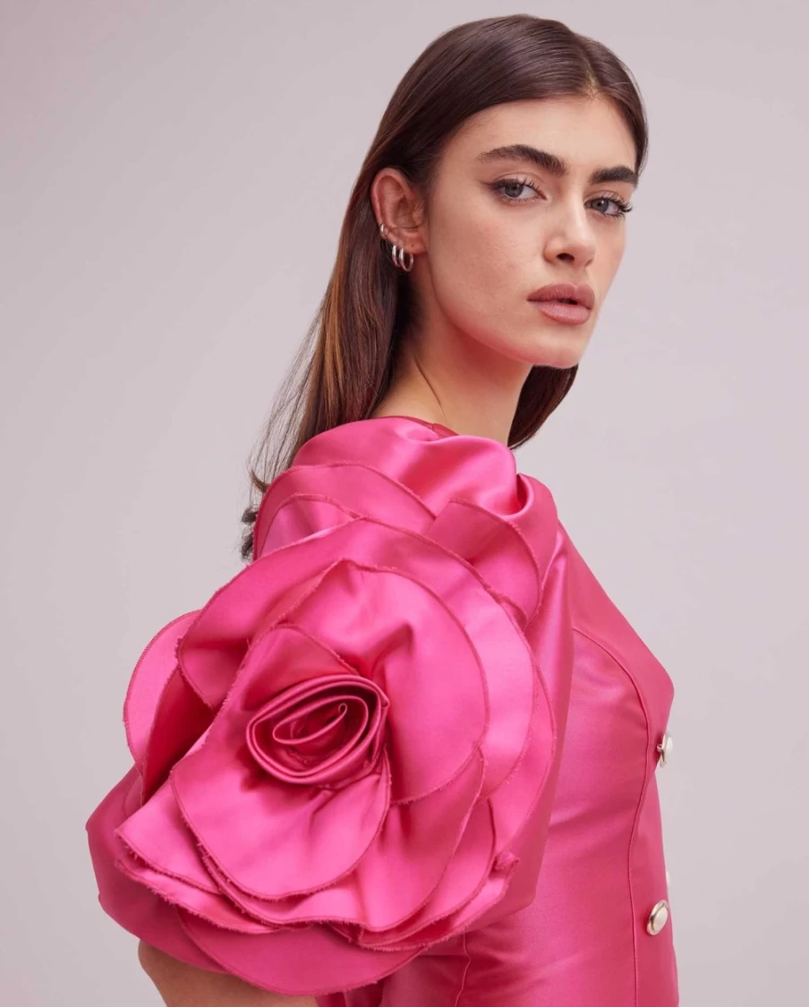 Anne Fontaine Fuchsia Fauvisme Jacket - Bold Color Art-Inspired Coat