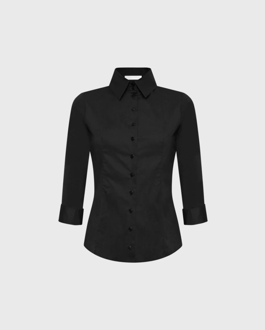 Anne Fontaine Black Connie Shirt for Women - Elegant Formal Wear