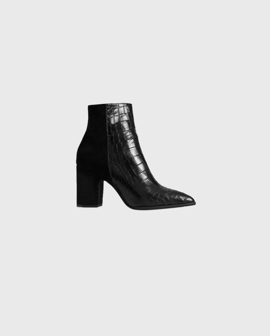 Anne Fontaine Black Crocodile Leather Jason Boots