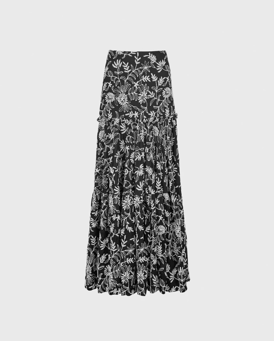 Anne Fontaine Romarin Skirt - Elegant Black & White Women's Fashion Skirt