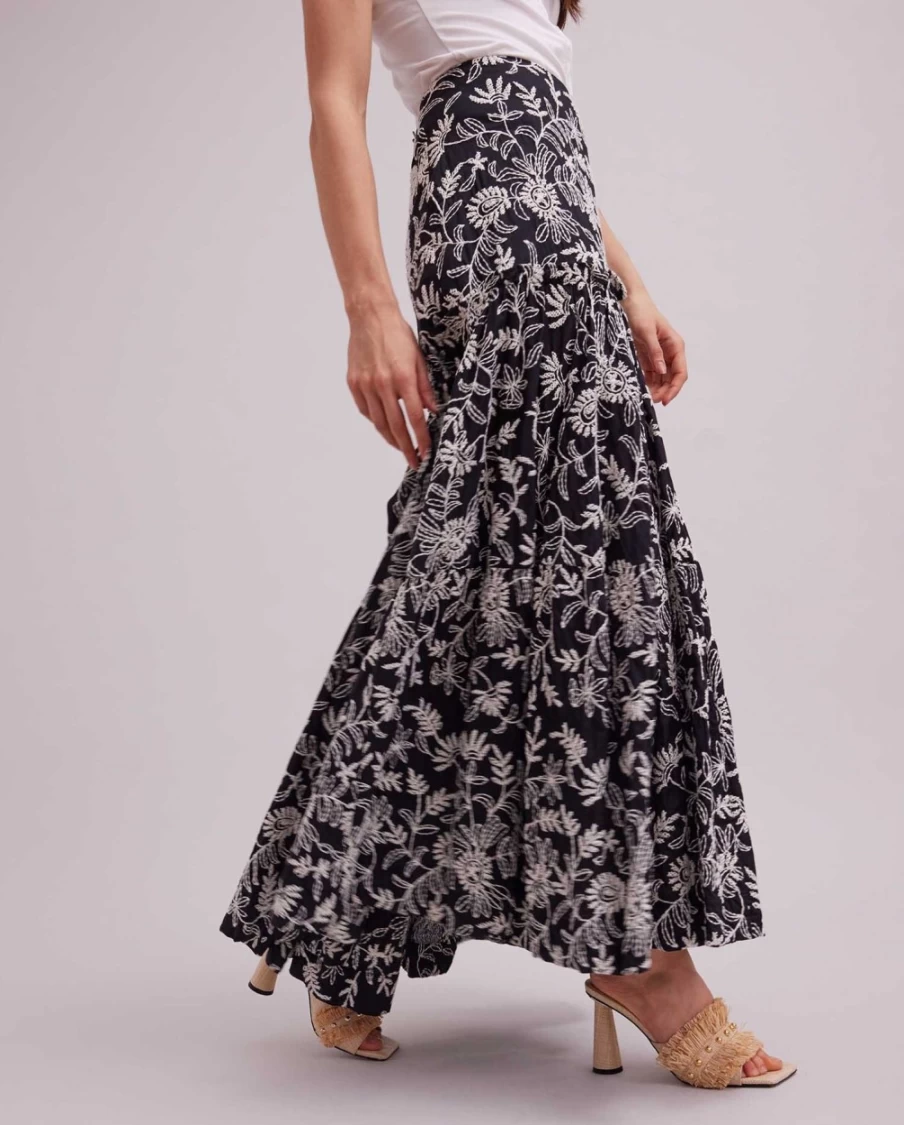 Anne Fontaine Romarin Skirt - Elegant Black & White Women's Fashion Skirt