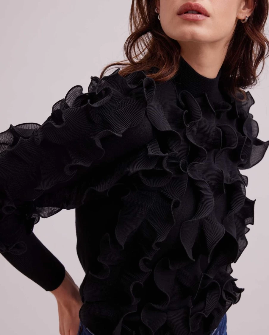 Anne Fontaine Black Sidaline Sweater - Elegant Women's Knitwear