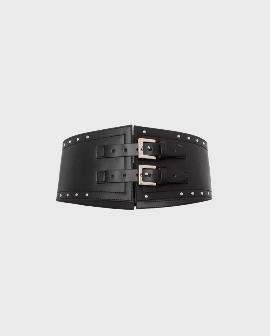 Anne Fontaine Black Nuts Belt - Stylish and Elegant Waist Accessory