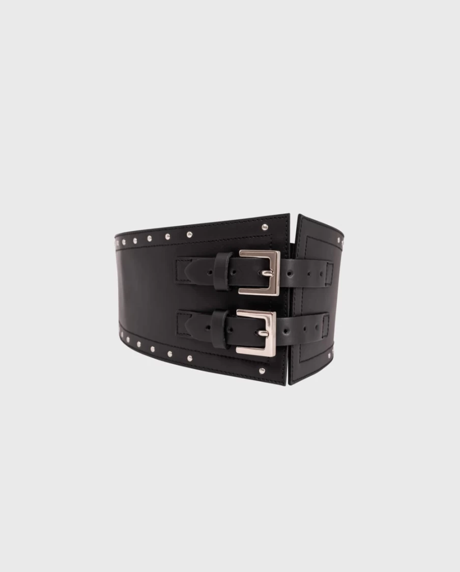 Anne Fontaine Black Nuts Belt - Stylish and Elegant Waist Accessory