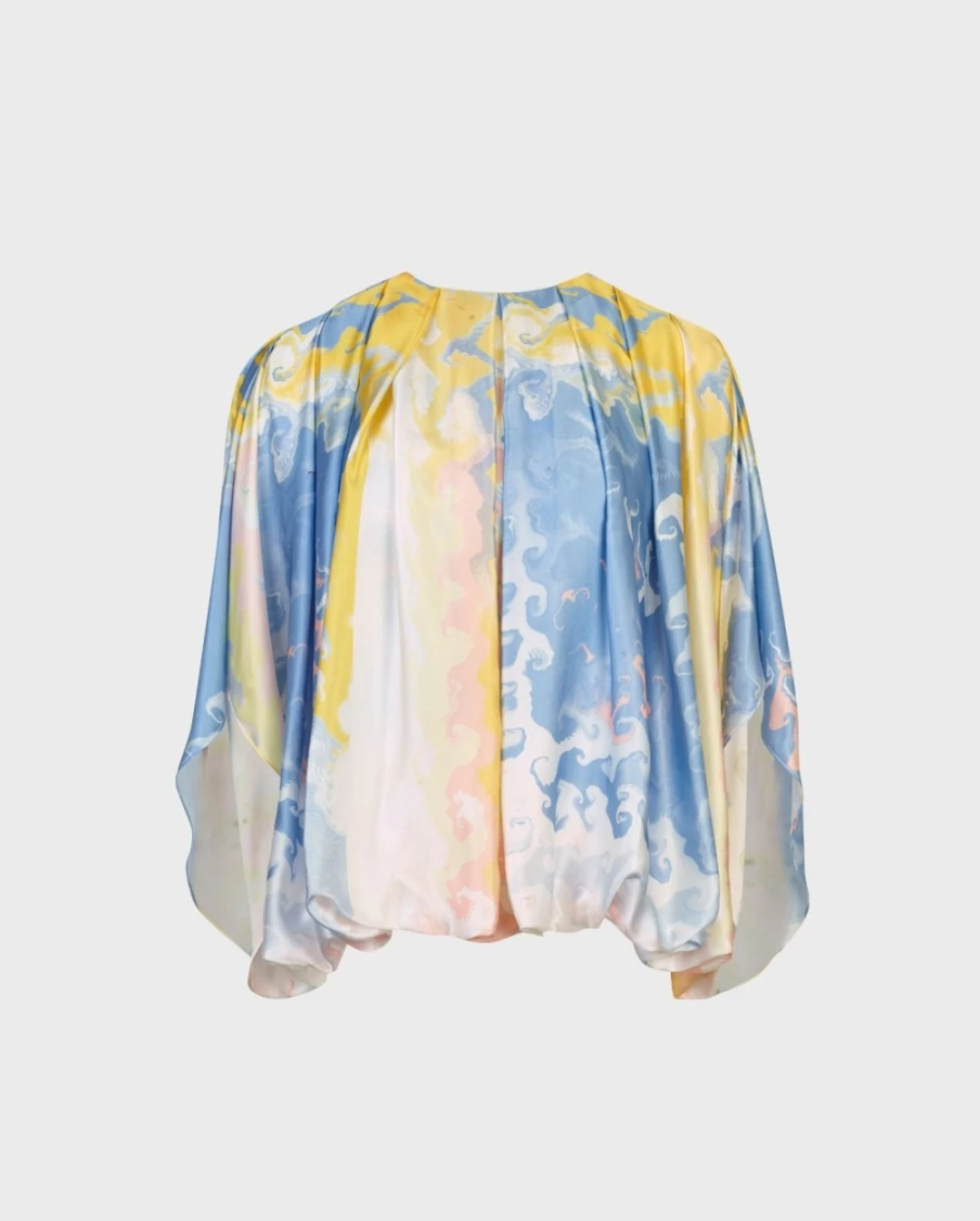 Anne Fontaine Sky Blue Aquarelle Blouse for Women | Elegant French Fashion Top